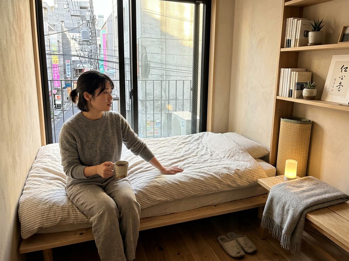 How A Small Space Embraces The Neutral Japandi Bedroom Style