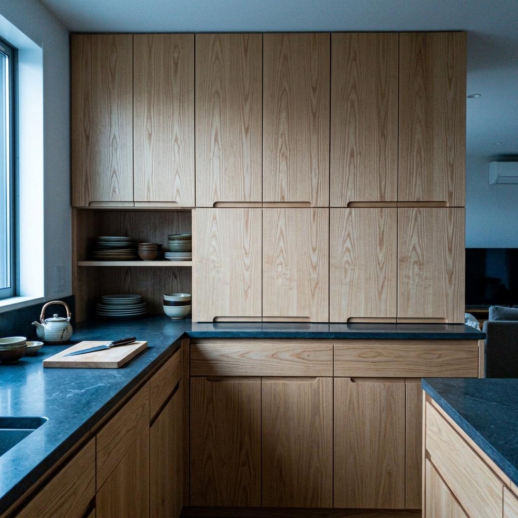 How This Family Home Implements Japandi Kitchen Storage Systems