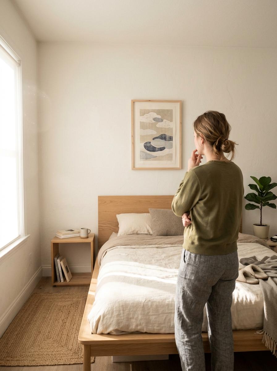 How To Choose Art For A Minimalist Japandi Bedroom Setting