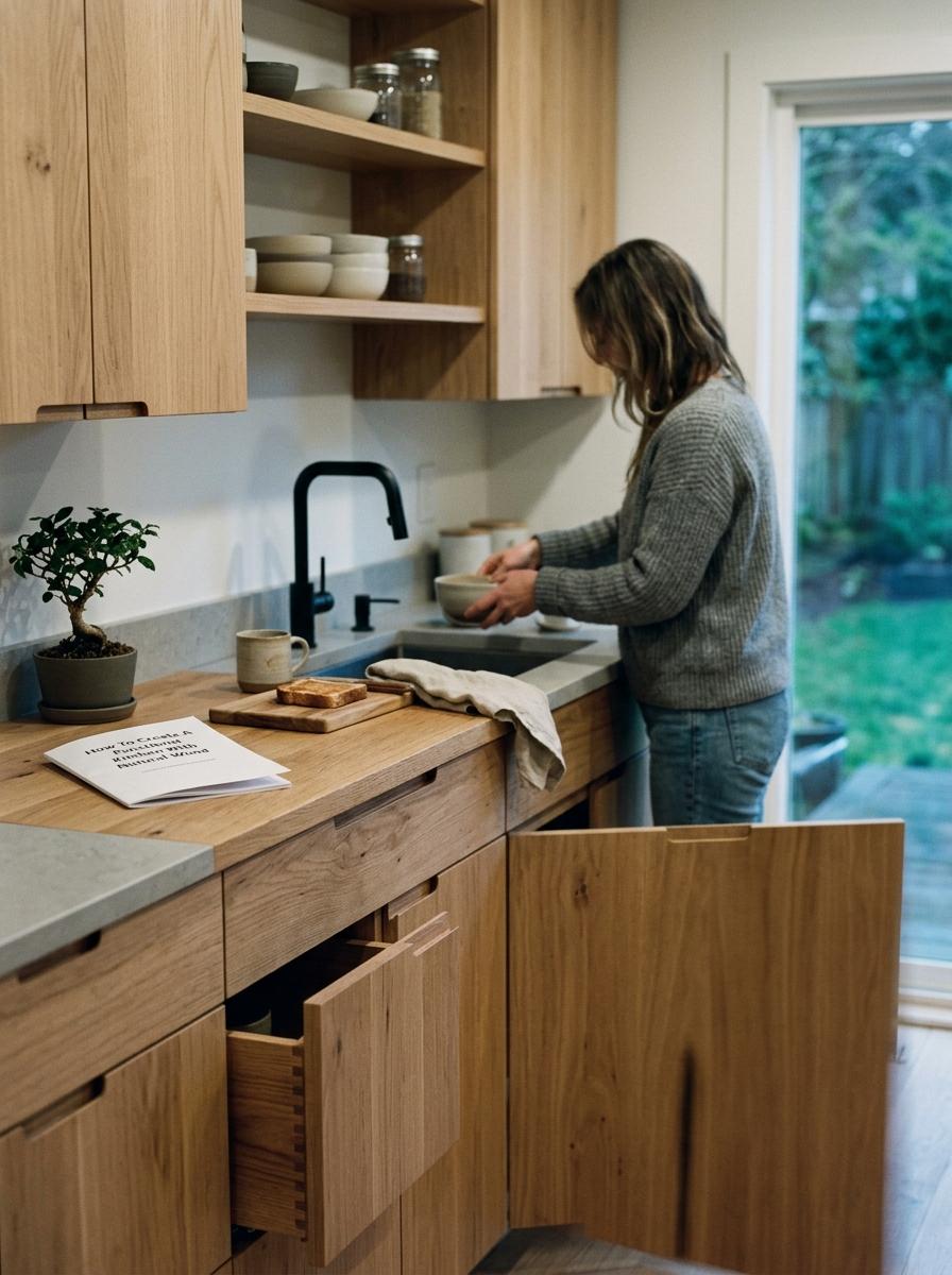 How To Create A Functional Japandi Kitchen With Natural Wood