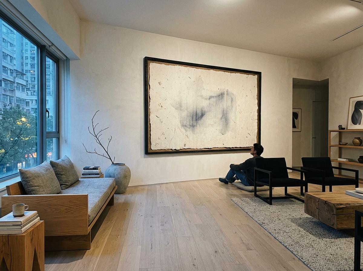 How To Feature Large Scale Japandi Living Room Wall Art Pieces