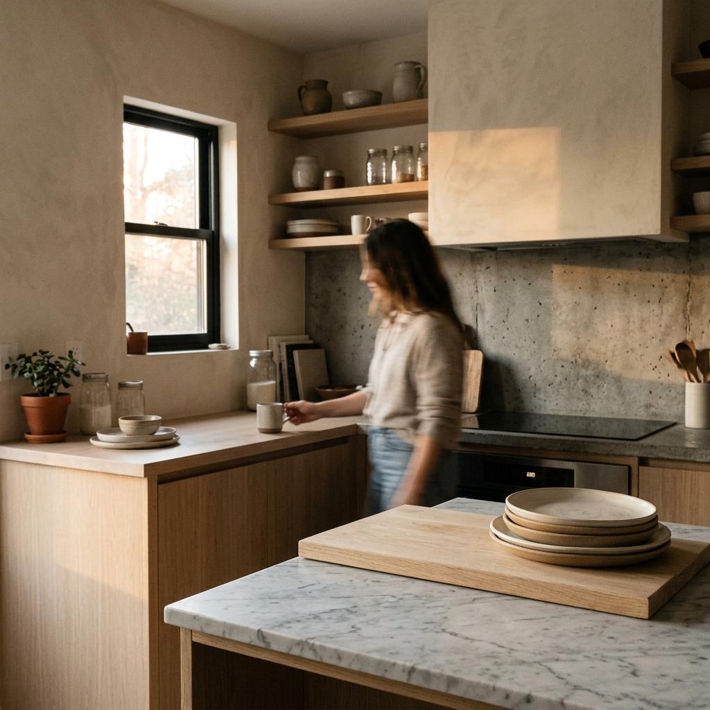 How To Layer Neutral Colors In A Japandi Kitchen