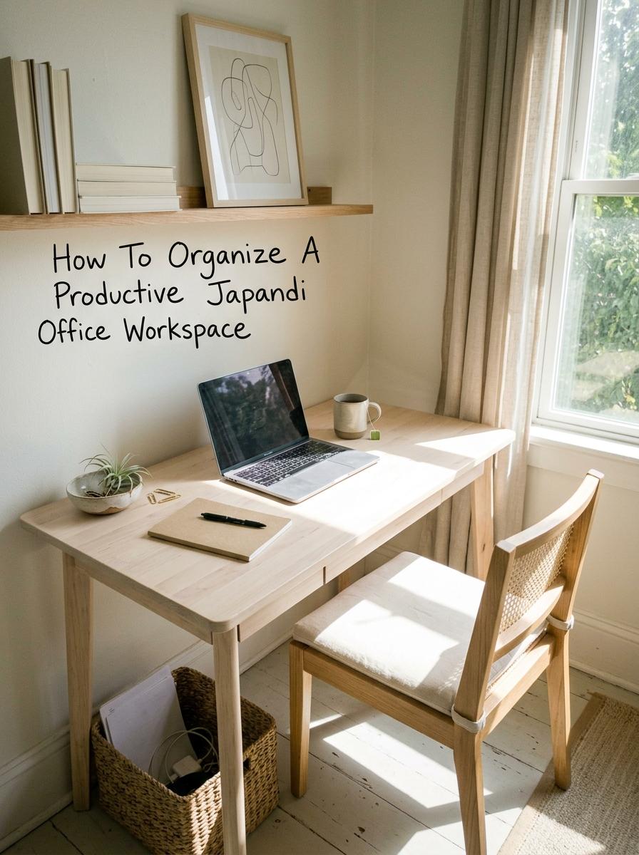 How To Organize A Productive Japandi Office Workspace
