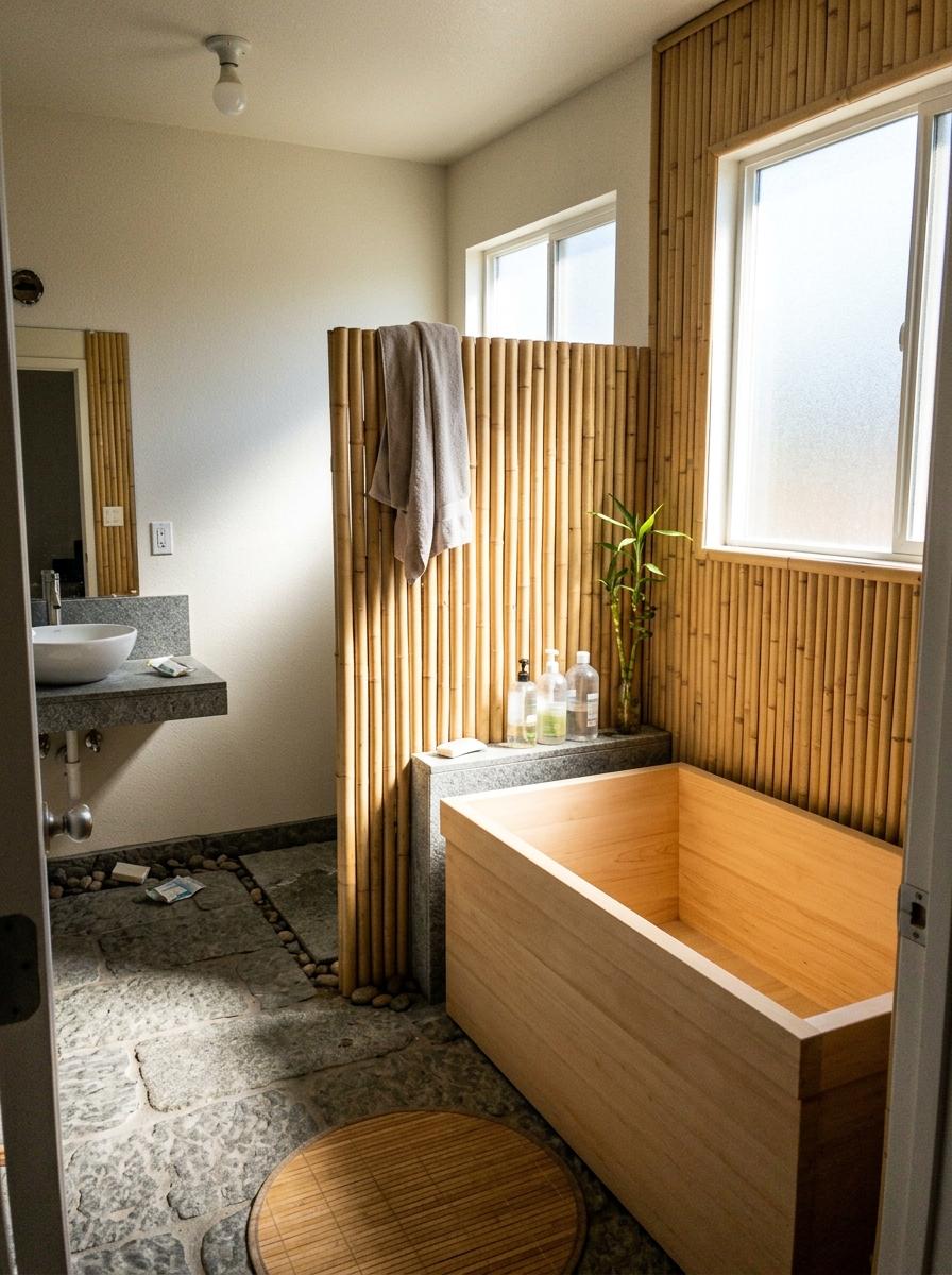 Incorporating Bamboo Into A Luxury Japandi Bathroom