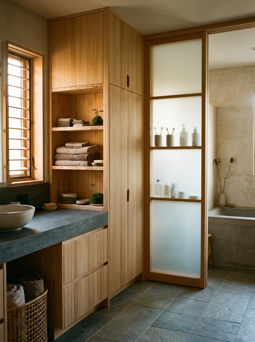 Innovative Storage Solutions For A Clutter Less Japandi Bathroom
