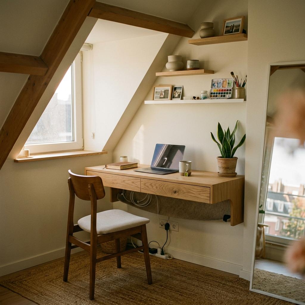 Inside A Balanced Home Workspace Featuring Minimalist Japandi Elements