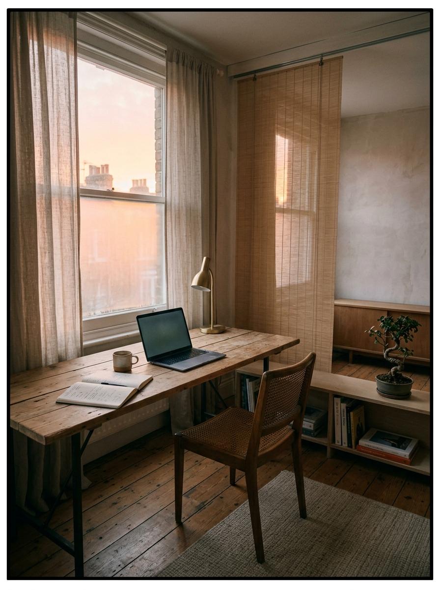 Inside A Balanced Zen Japandi Office Layout