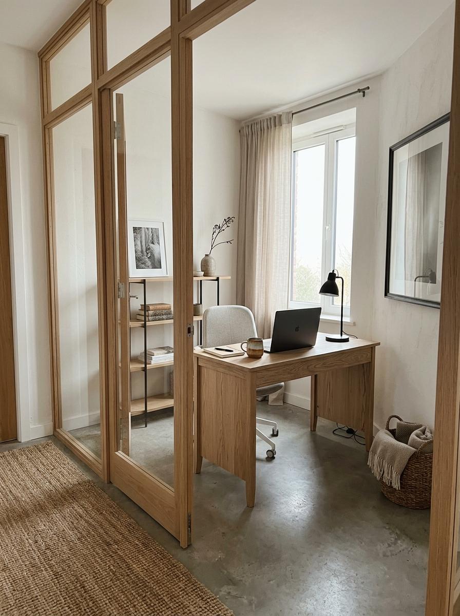 Inside A Beautifully Appointed Home With A Japandi Office