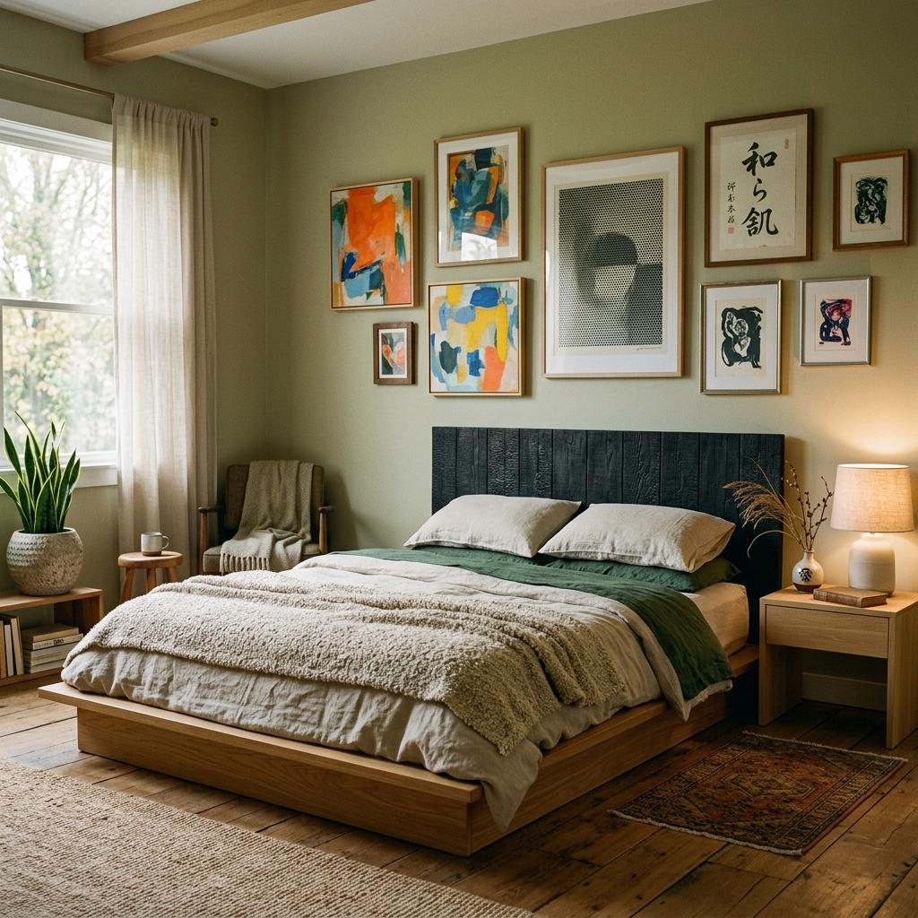 Inside A Bold Eclectic Space Featuring Japandi Bedroom Elements