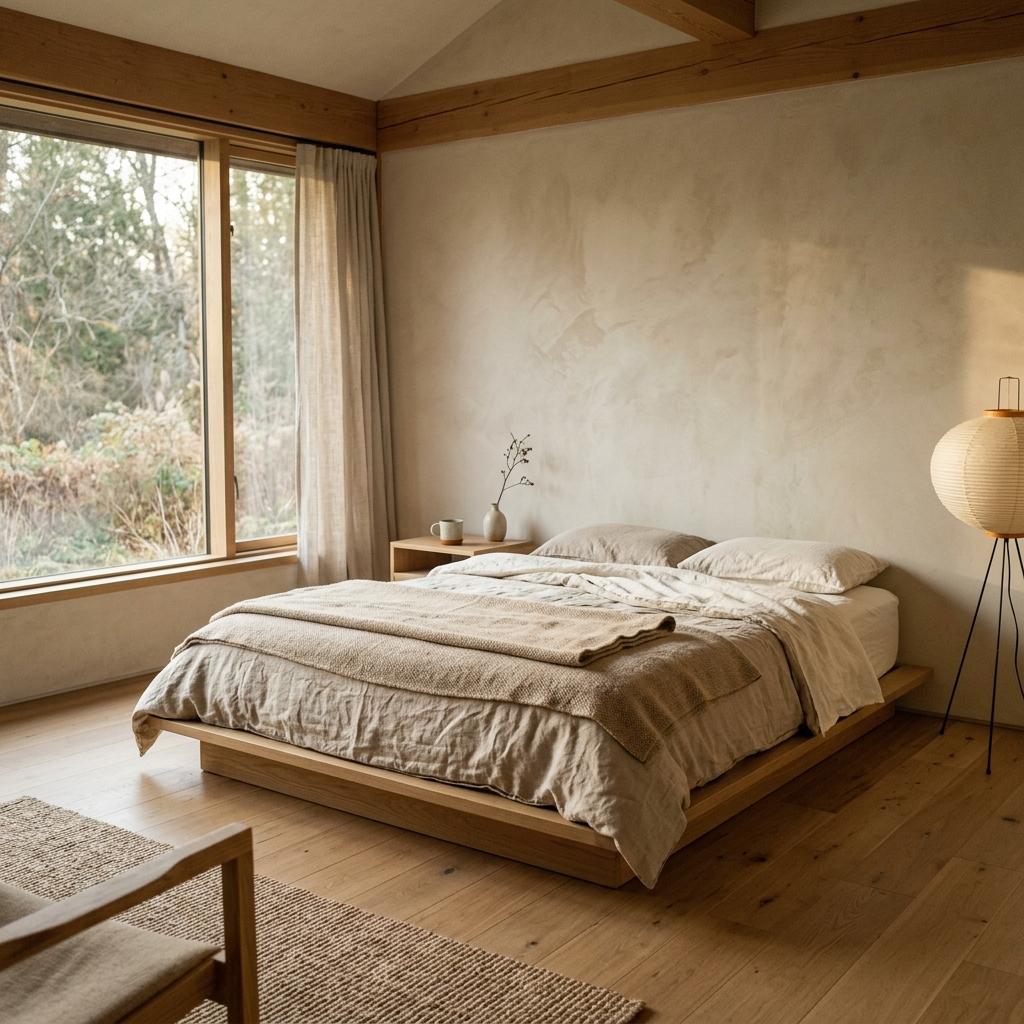 Inside A Calm Minimalist Japandi Bedroom Retreat