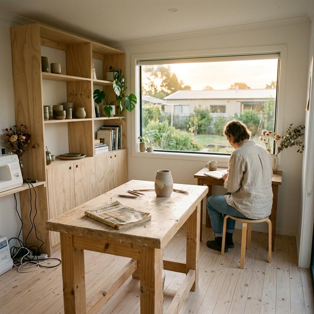 Inside A Creative Studio Featuring Japandi Color Schemes
