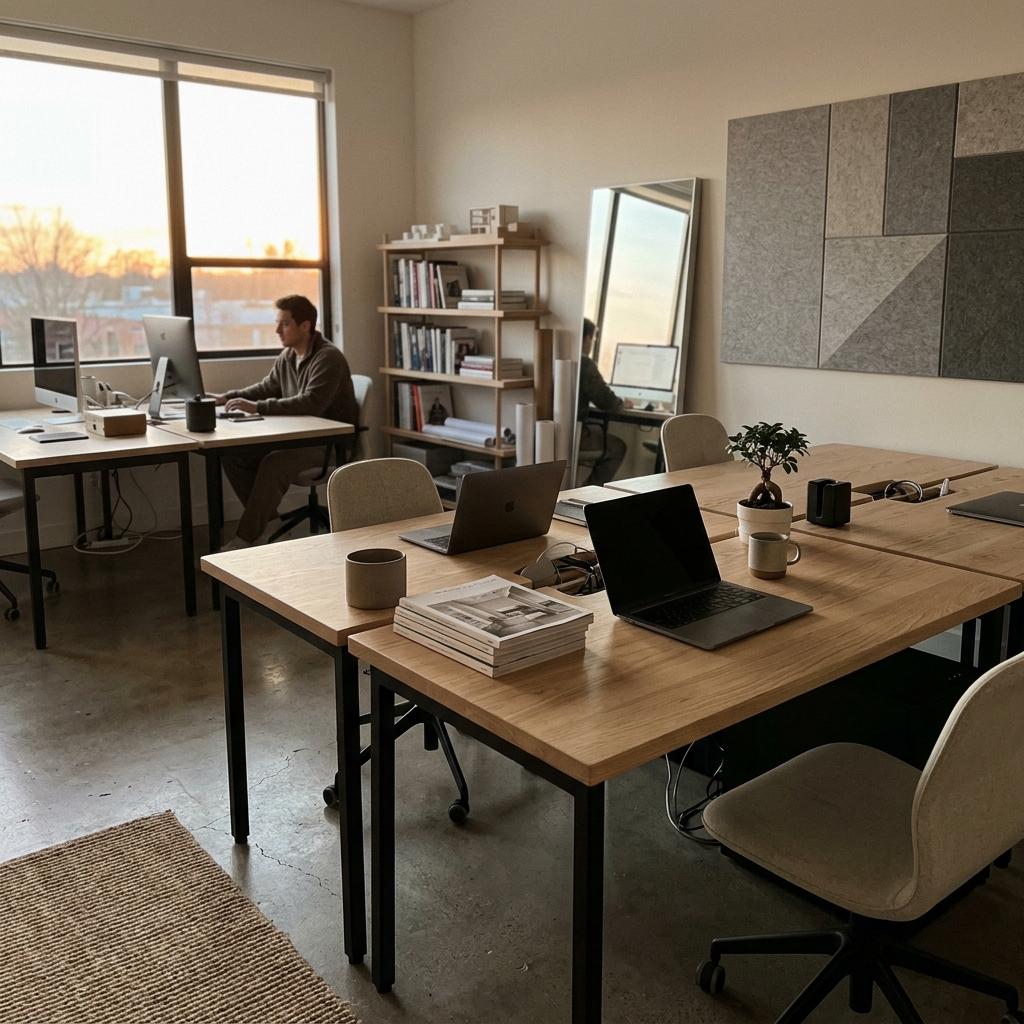 Inside A Creative Studio With Minimalist Japandi Office Furniture