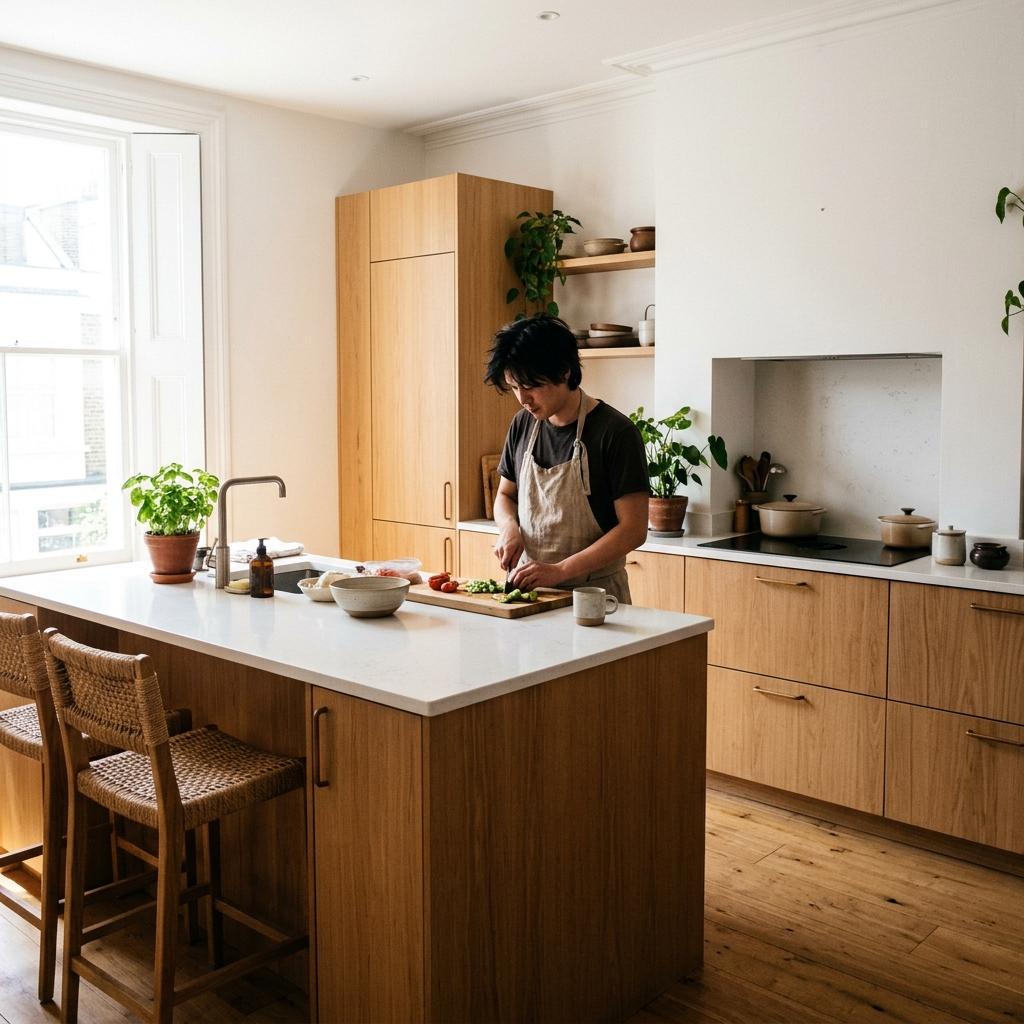 Inside A Functional Kitchen Sanctuary With Modern Japandi Style