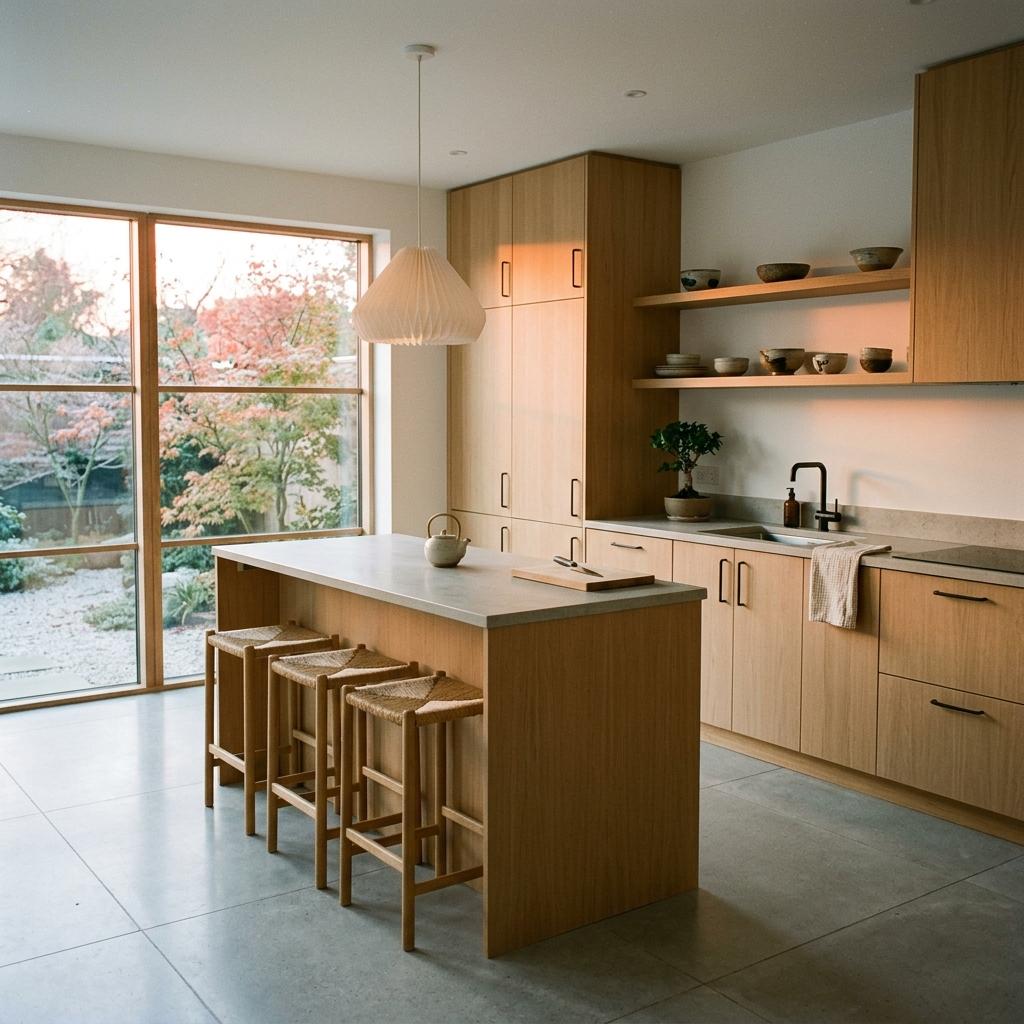 Inside A Functional Minimalist Japandi Kitchen Space