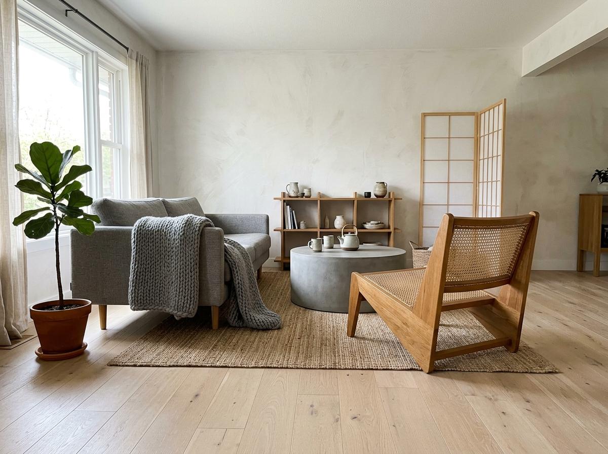 Inside A Harmonious Space Defined By Japandi Living Room Decor