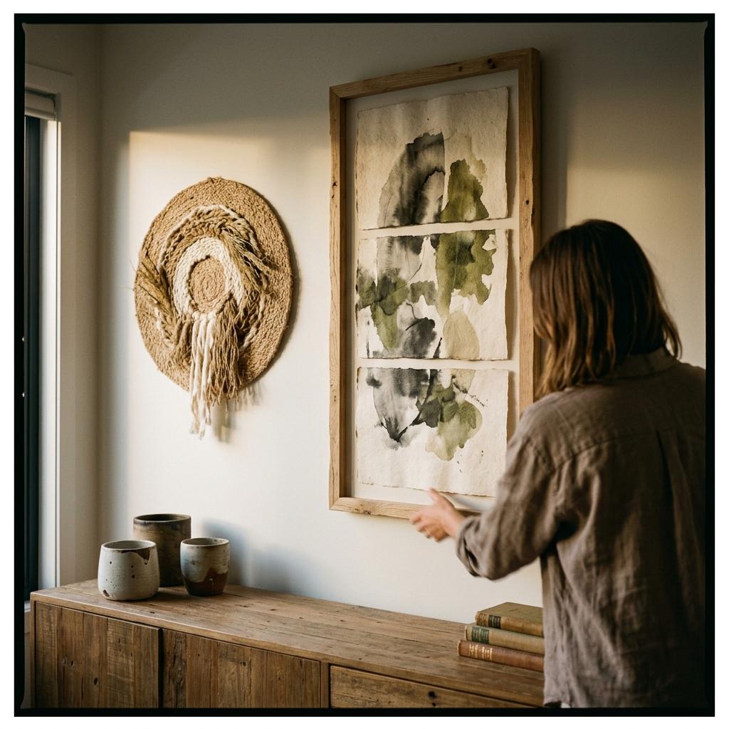 Inside A Home Defined By Organic Japandi Living Room Wall Art