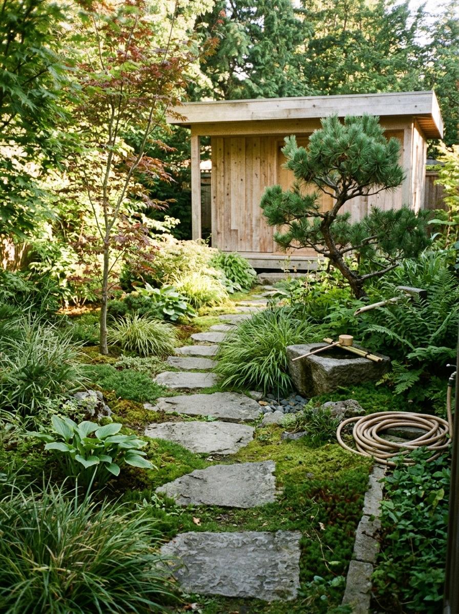 Inside A Lush Sustainable Landscape With Japandi Garden Style