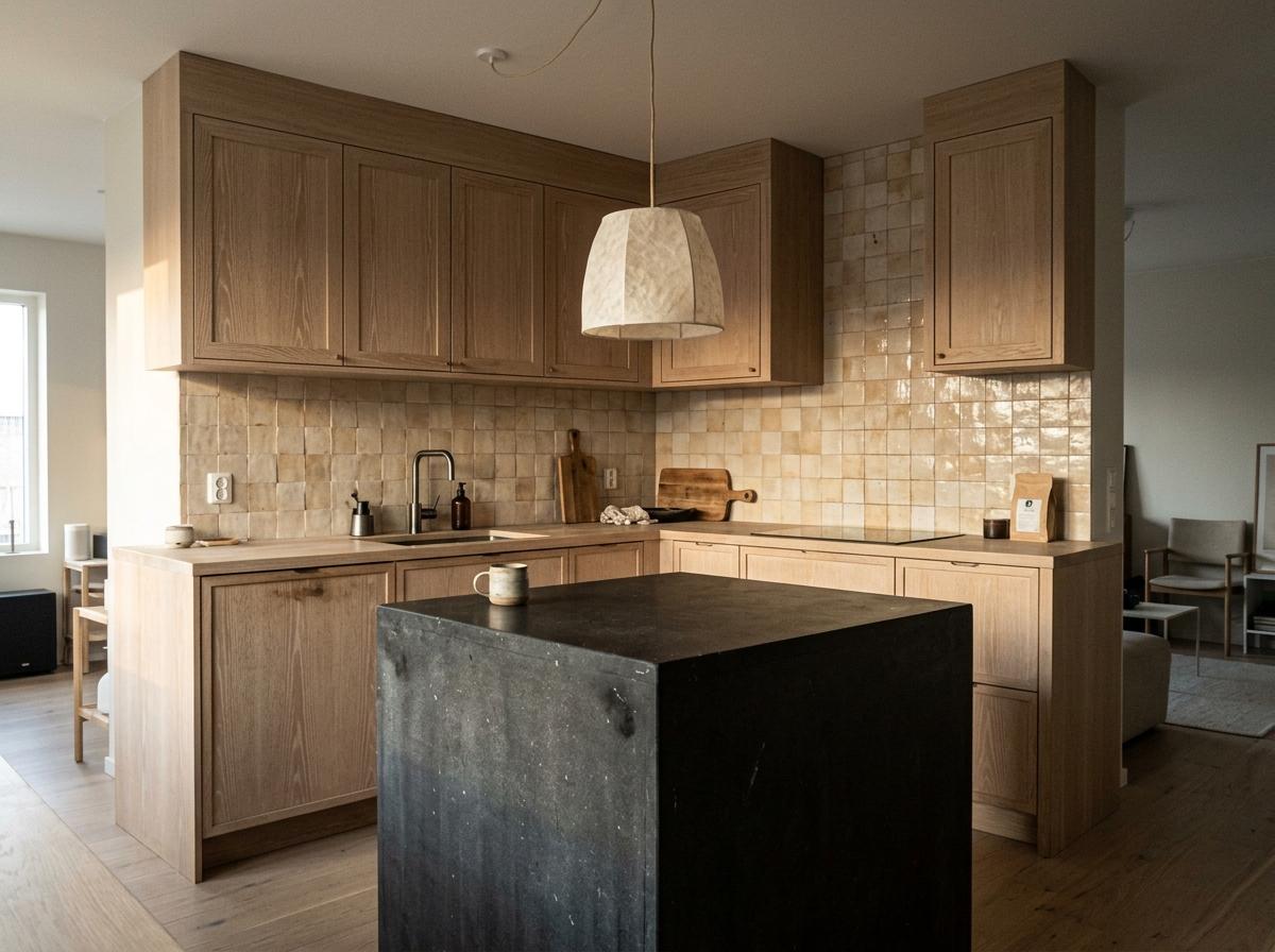 Inside A Modern Apartment With Japandi Kitchen Remodel Focus