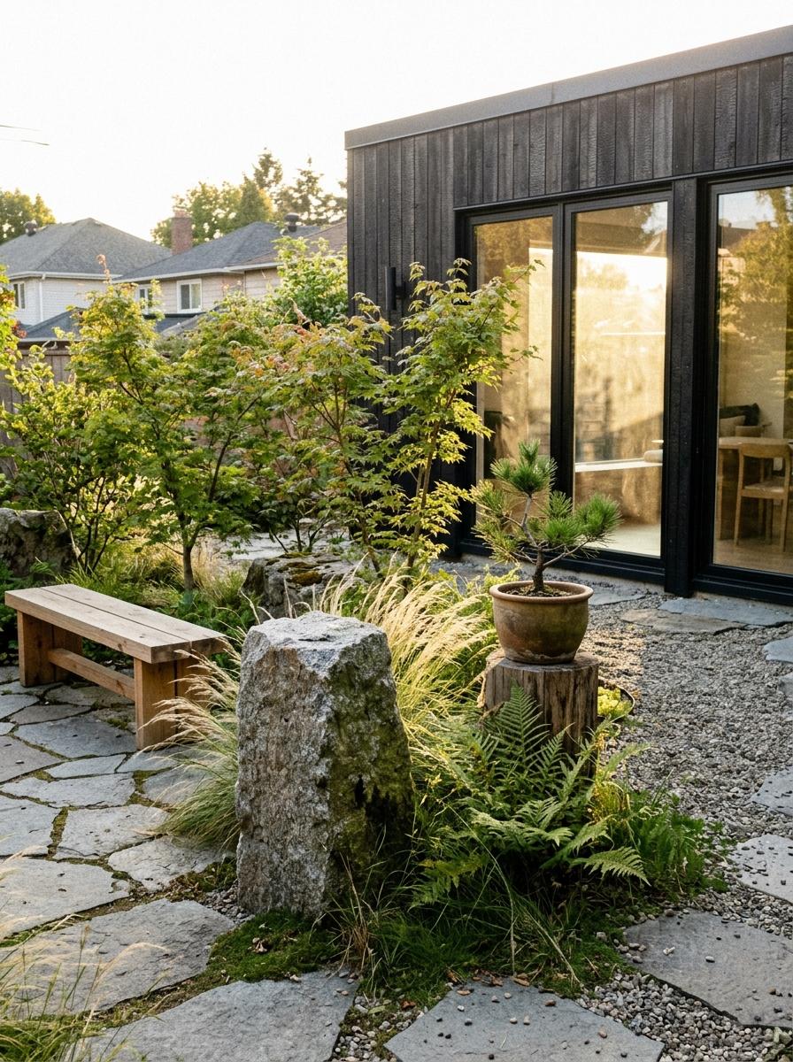 Inside A Modern Garden With Japandi Style Landscape Influence