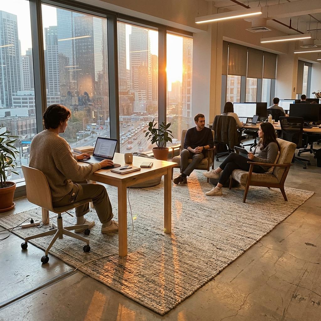 Inside A Modern Workspace With Japandi Office Rug Influences