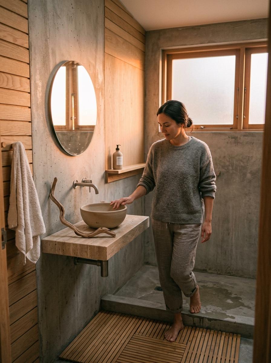Inside A Peaceful Sanctuary With Simple Japandi Bathroom Decor