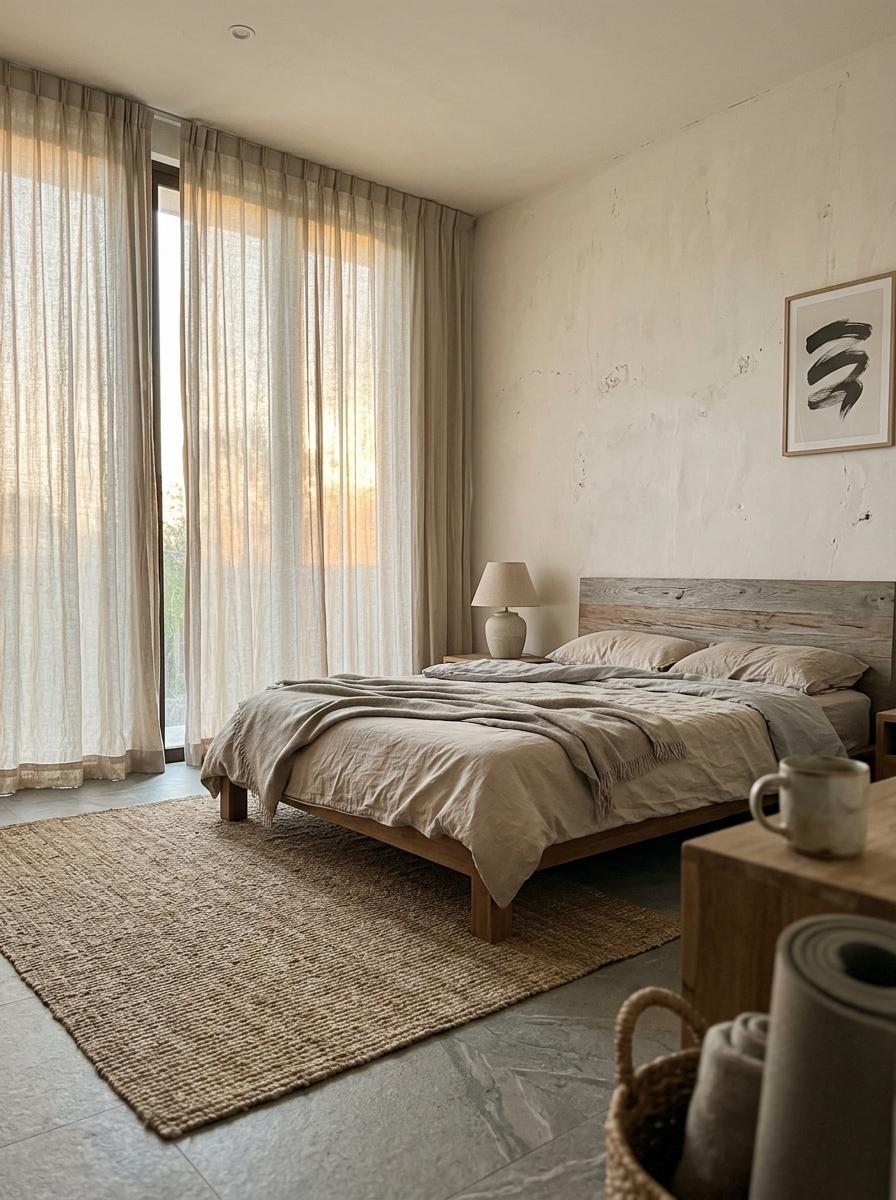 Inside A Peaceful Sanctuary Within A Modern Japandi Bedroom