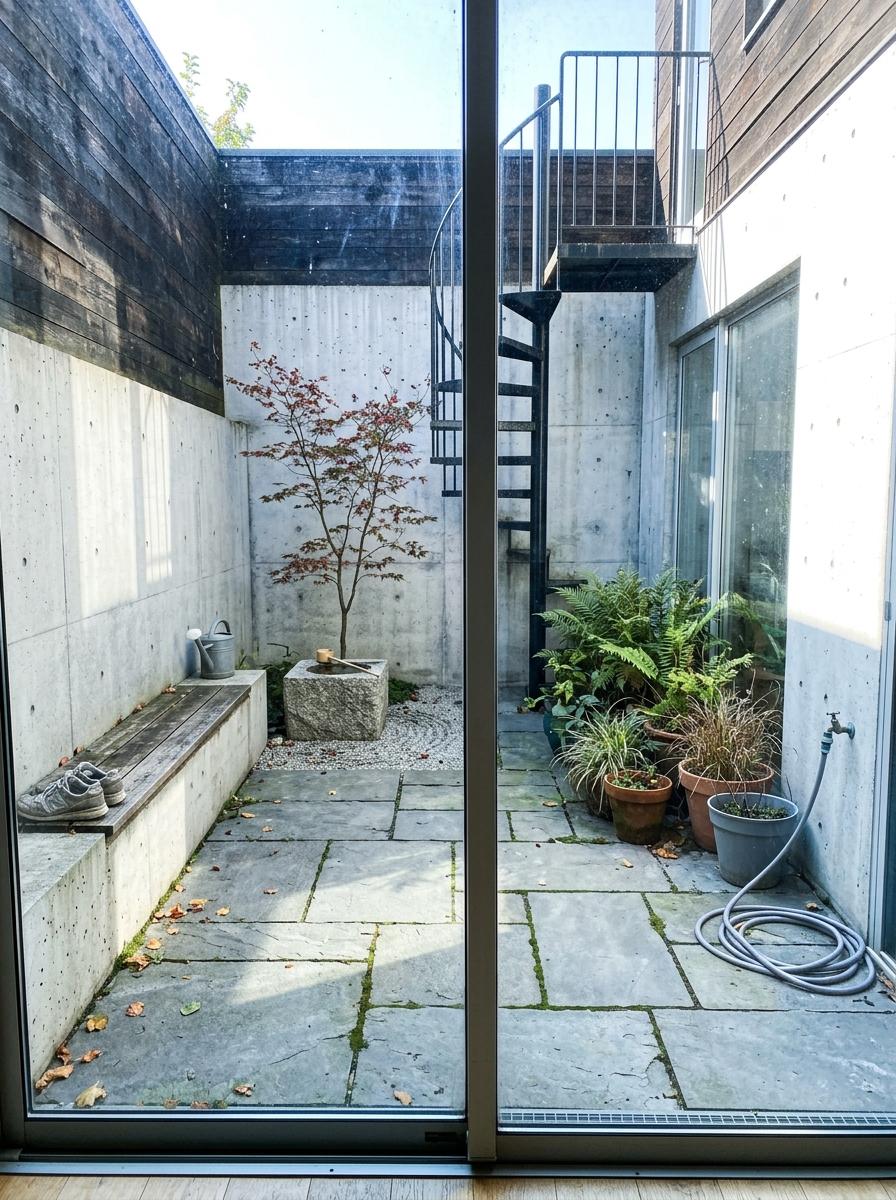 Inside A Private Courtyard In The Urban Residence
