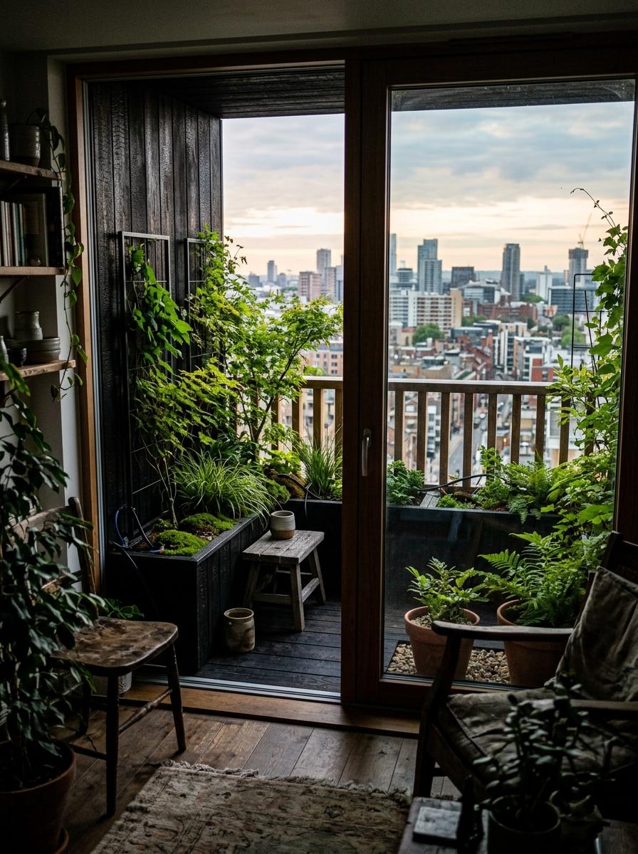 Inside A Private Sanctuary Featuring A Japandi Balcony Garden
