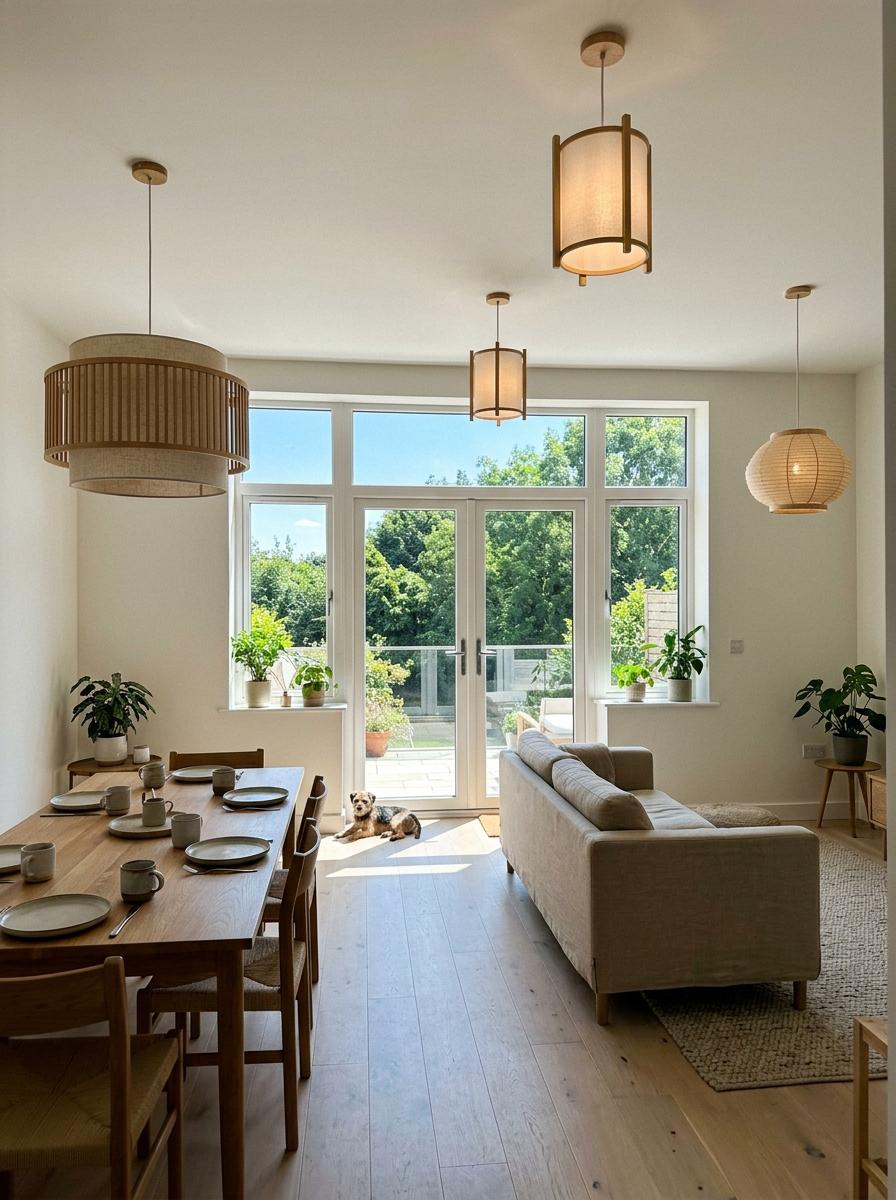 Inside A Private Sanctuary With Japandi Light Fixtures