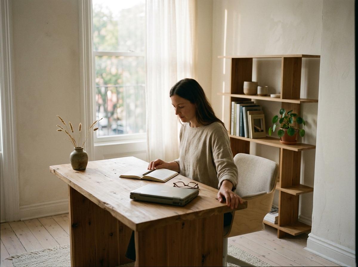 Inside A Quiet Sanctuary Small Japandi Office