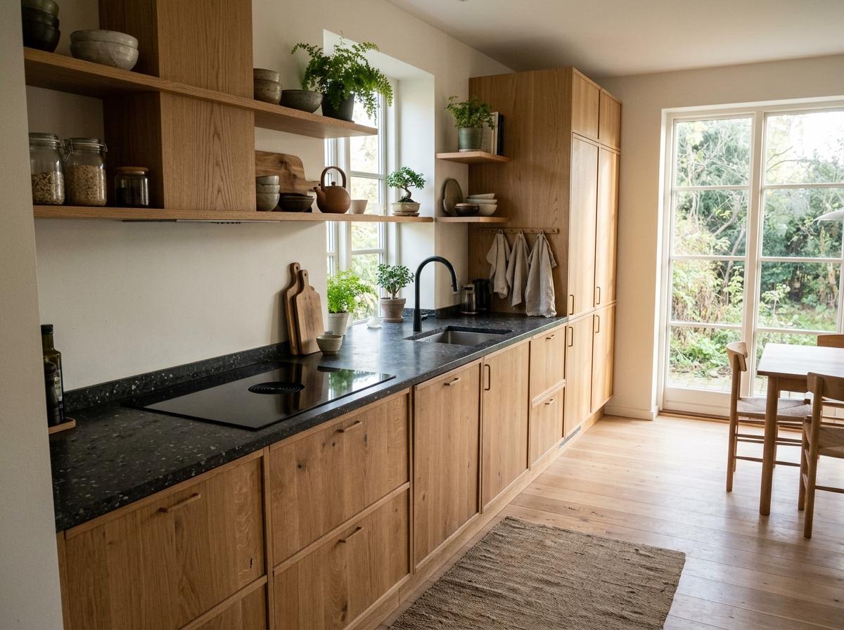 Inside A Quiet Sanctuary With Sustainable Japandi Kitchen Features