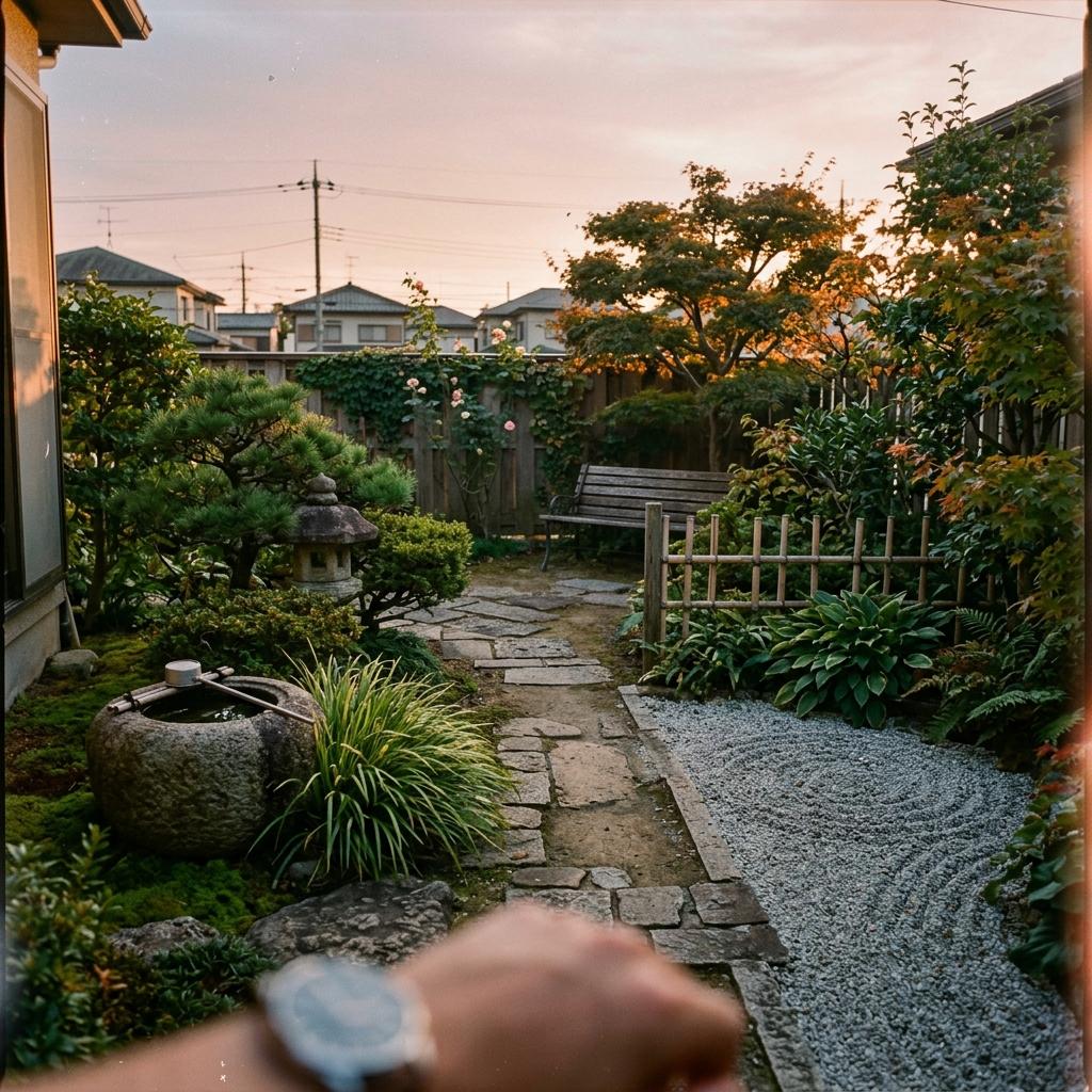 Inside A Simple Garden In The Suburban Plot