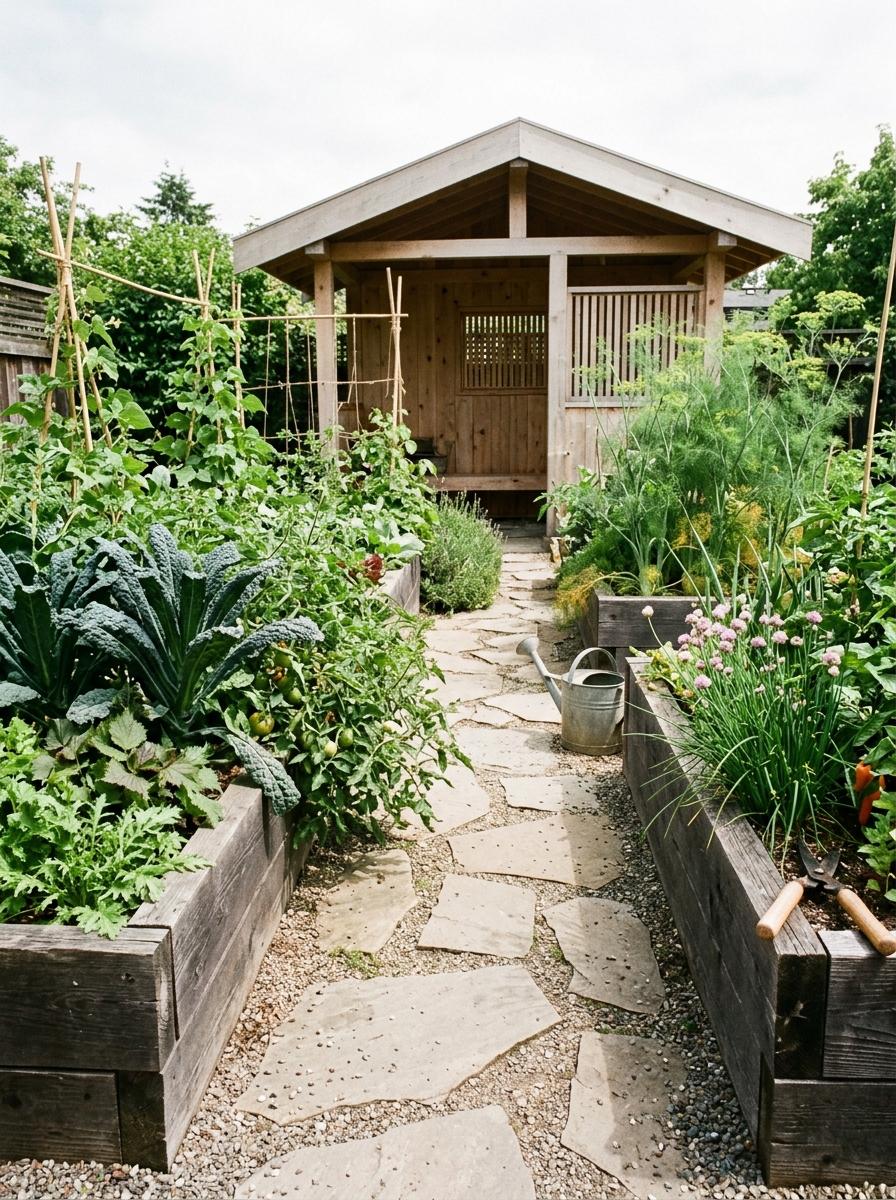 Inside A Structured Yet Natural Japandi Vegetable Garden