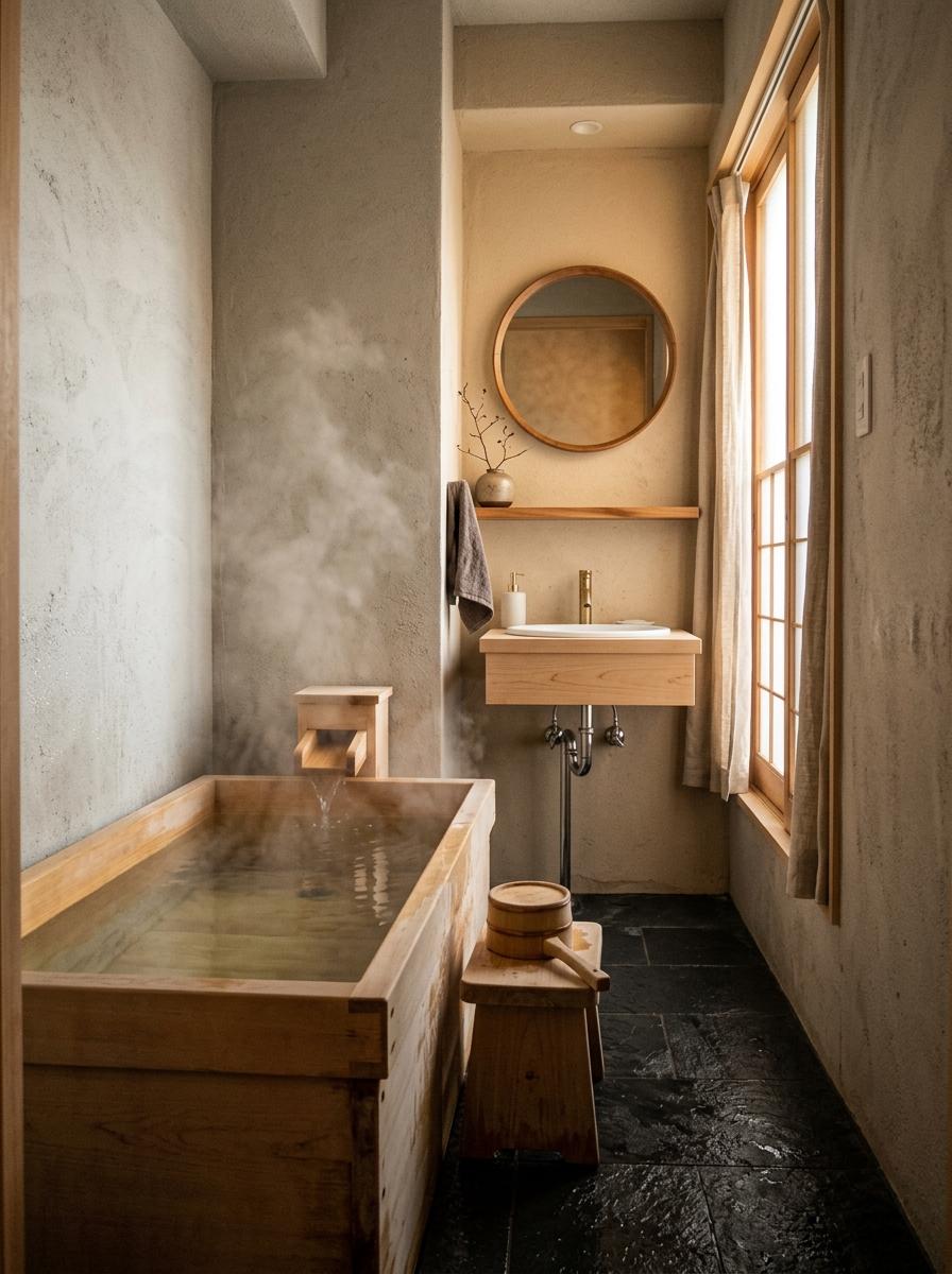 Inside A Thoughtfully Designed Small Japandi Bathroom