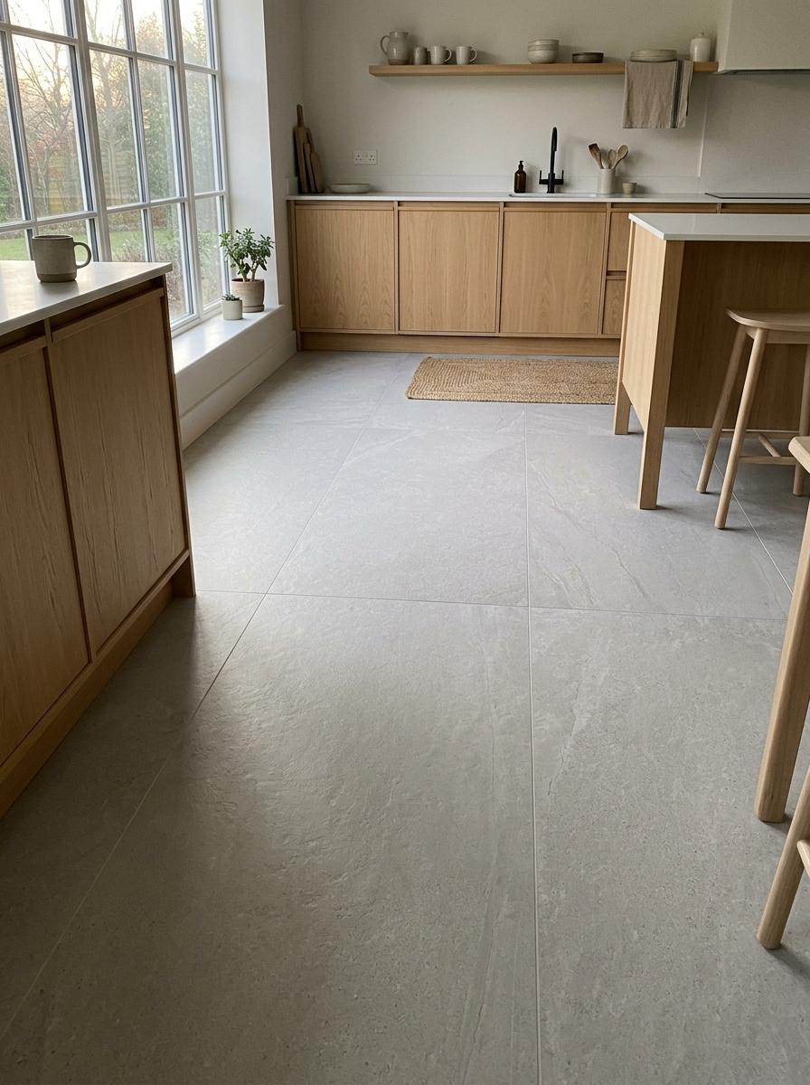 Large Format Styles For Japandi Kitchen Floor Tiles