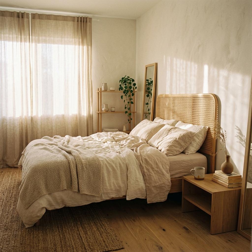 Light And Airy Boho Japandi Bedroom Interior Inspiration