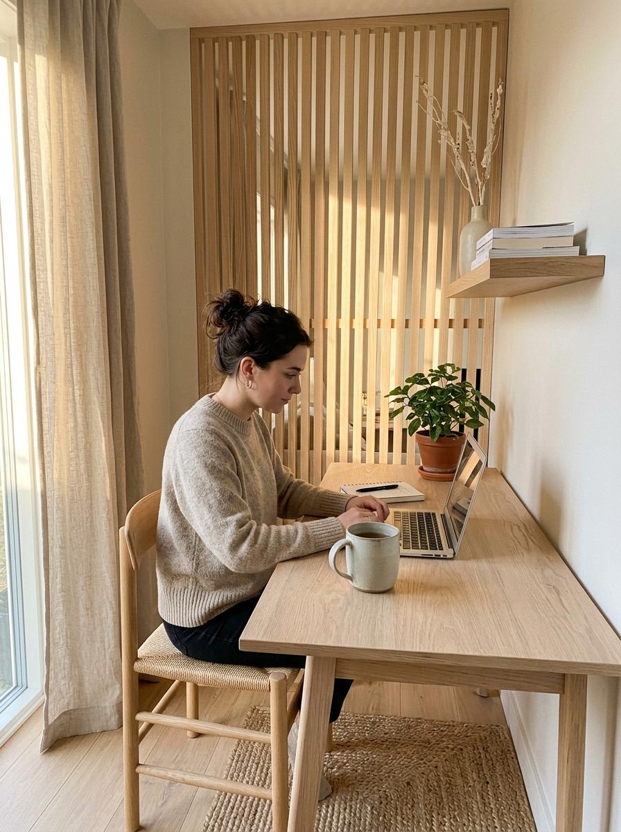 Light And Airy Japandi Office Decor For Remote Professionals