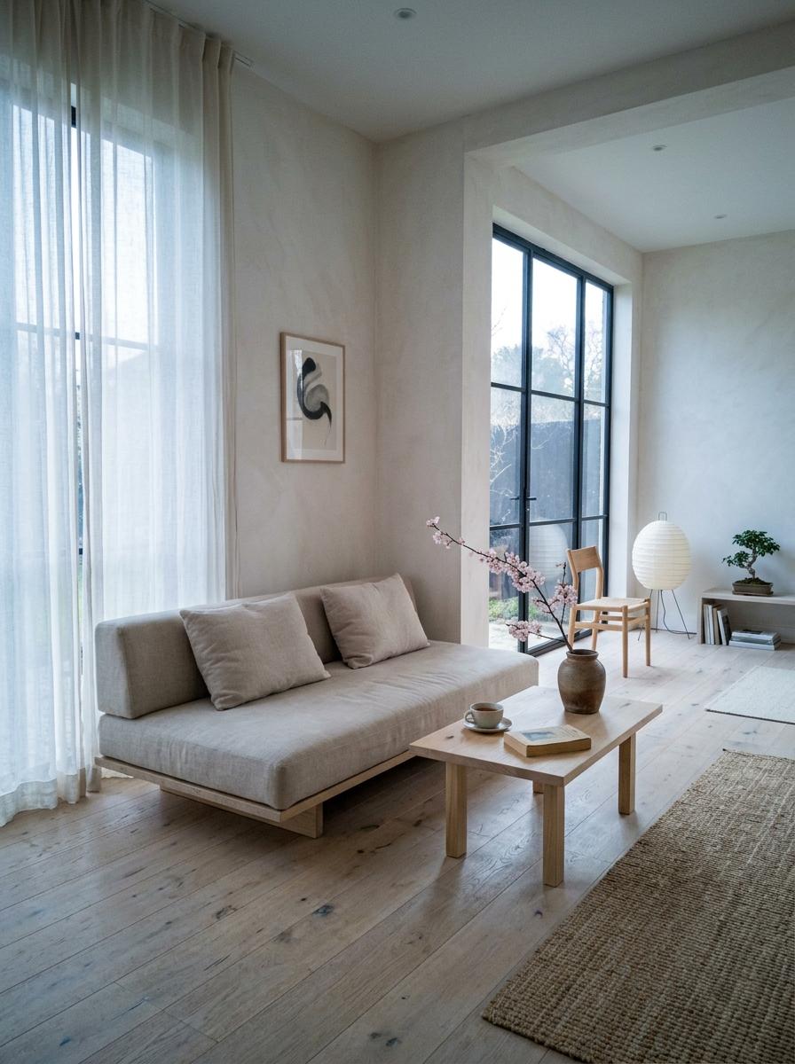 Light And Airy Vibes For A Zen Japandi Living Room