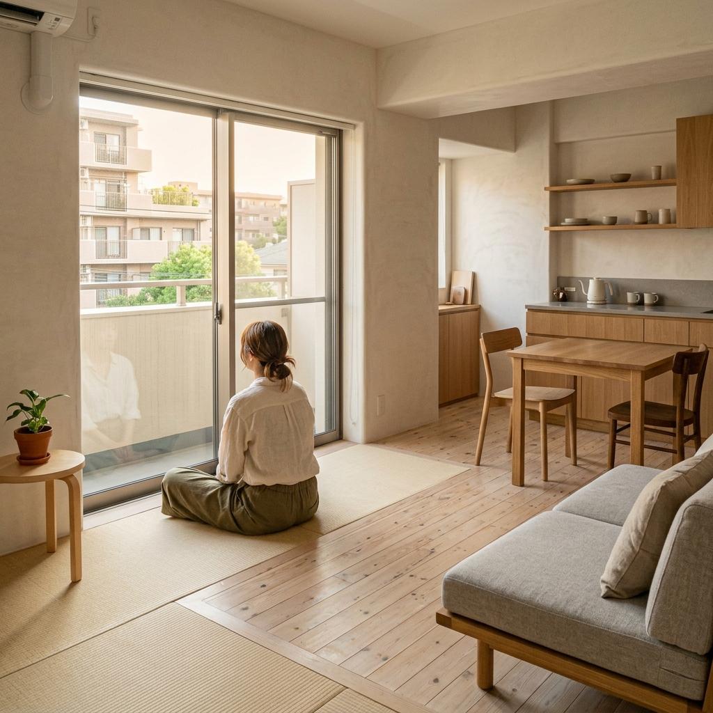 Light And Airy Vibes Within A Small Japandi Floor Plan