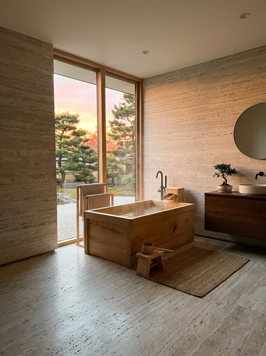 Light Filled Luxury In A Zen Japandi Bathroom