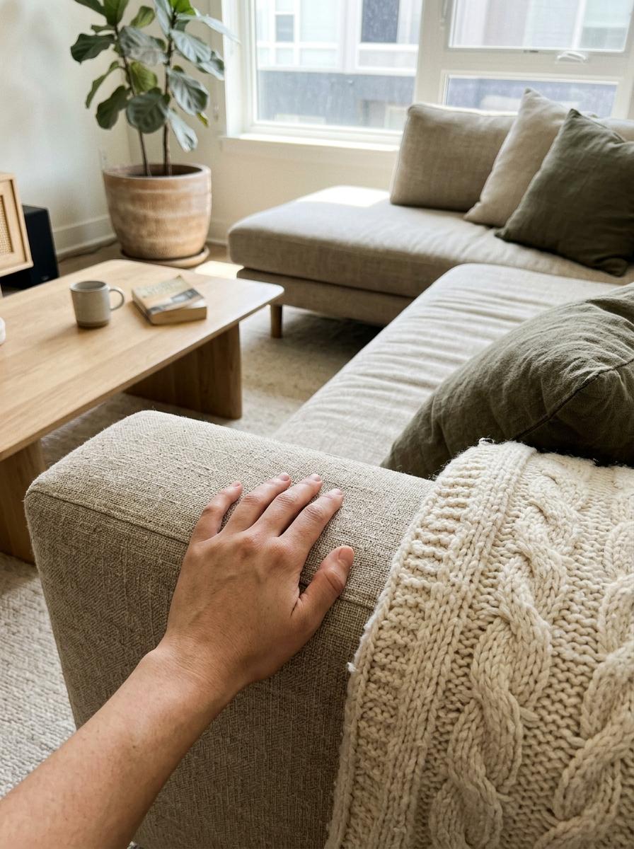 Linen And Wool Blends For A Comfortable Japandi Living Room