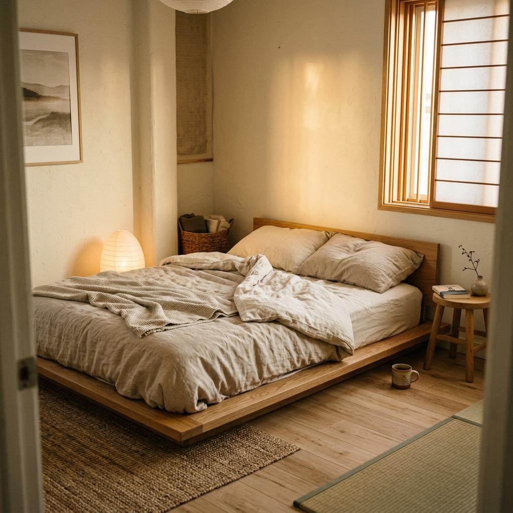 Low Profile Bed Frames For A Japandi Small Bedroom