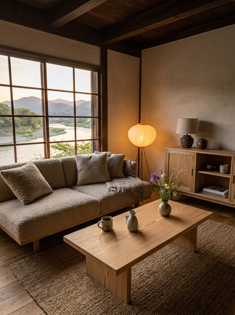 Masterful Craftsmanship For A Luxury Japandi Living Room Environment