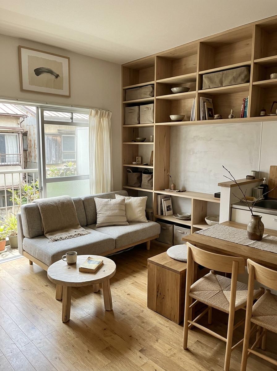 Maximize Space In A Compact Japandi Style Apartment