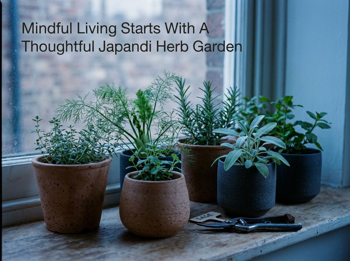 Mindful Living Starts With A Thoughtful Japandi Herb Garden