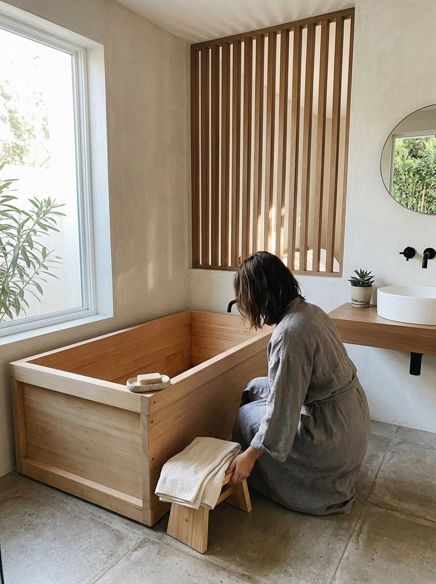 Minimalist Architecture Shapes This Thoughtful Japandi Master Bathroom