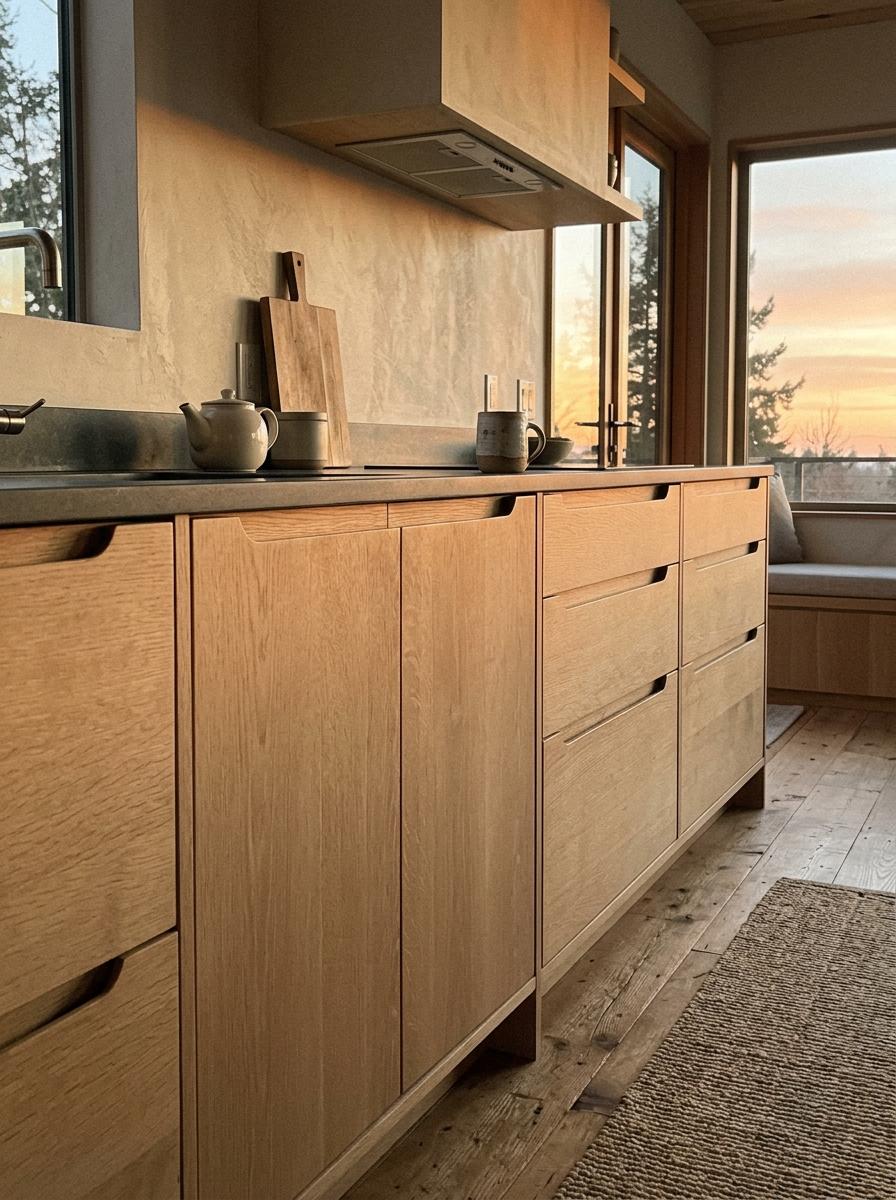 Minimalist Cabinetry In The Organic Japandi Kitchen Style
