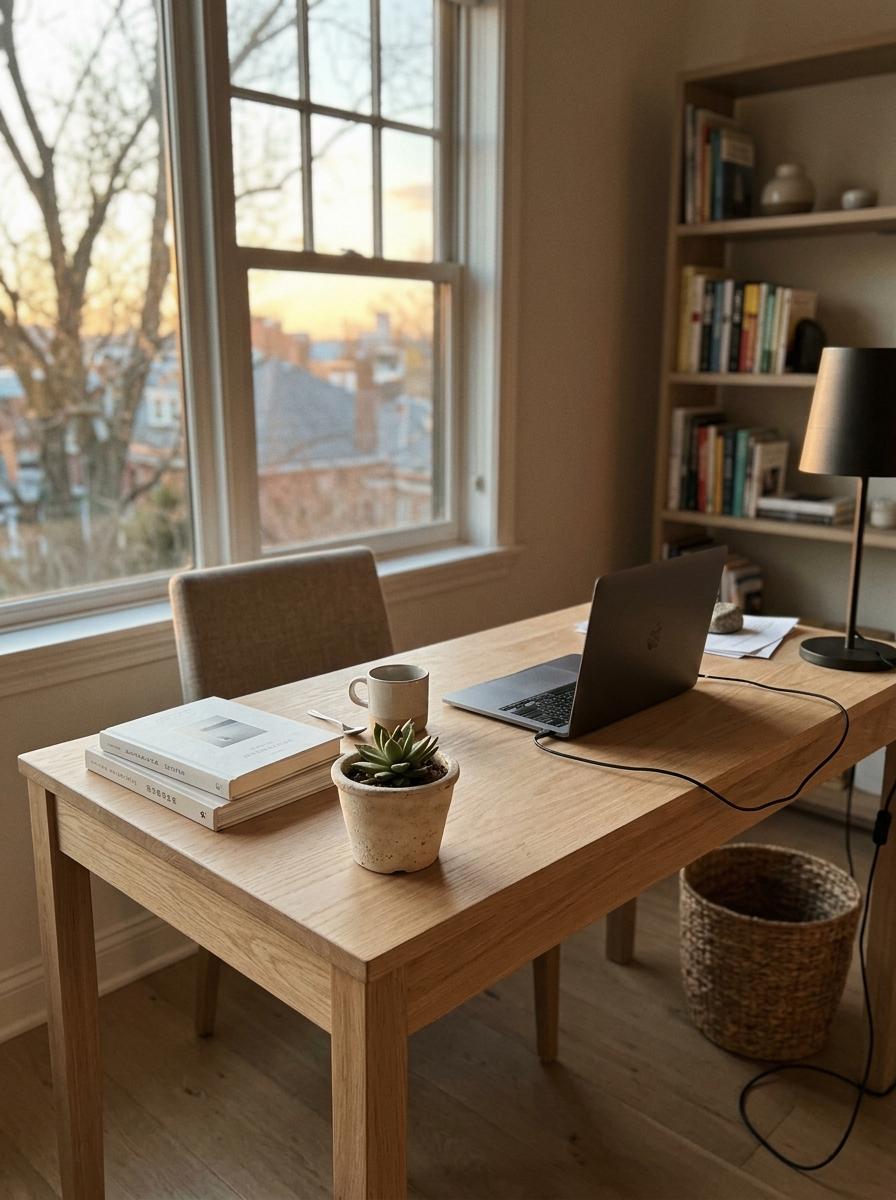 Minimalist Japandi Office Desk For Contemporary Workspaces