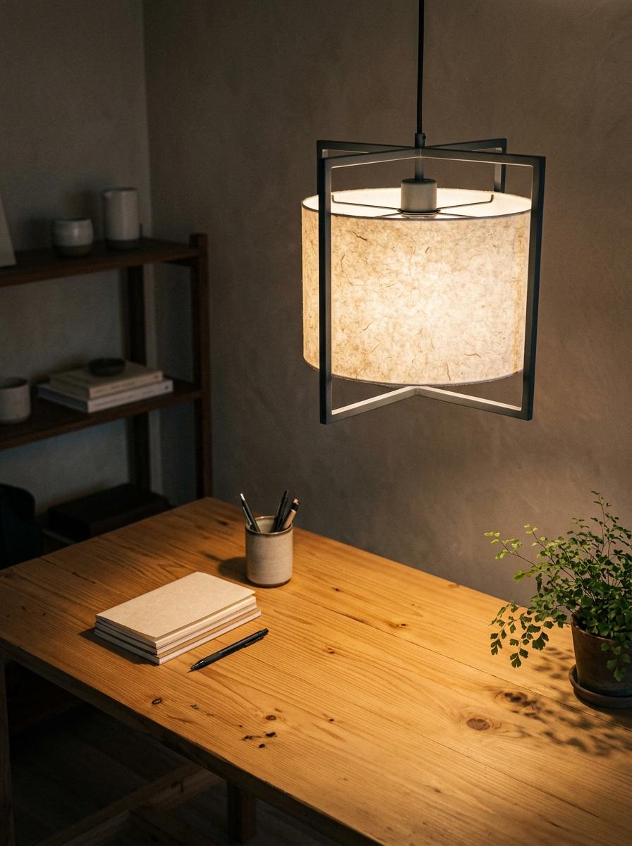 Minimalist Japandi Office Lighting
