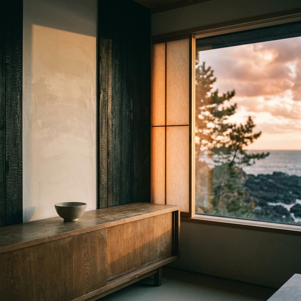 Minimalist Textures Define This Refined Japandi Living Area